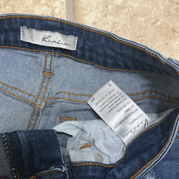 KanCan Deep Indigo Cut Off Denim Bermuda Shorts, Sz 7 - Picture 2 of 8